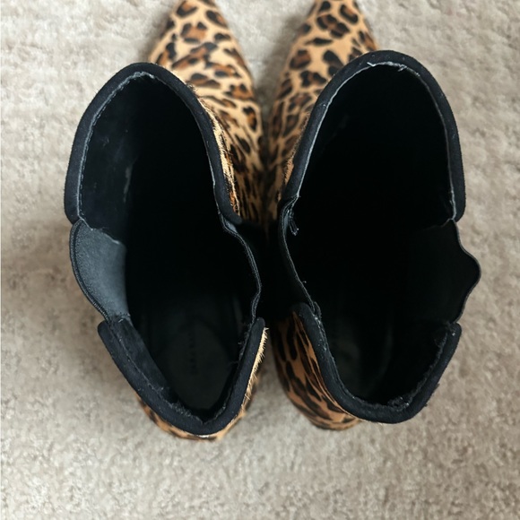 Zara kitten heel calfskin leopard booties size 40 - Picture 4 of 6